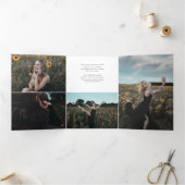 Brush Script Foto Afstuderen Drieluik Uitnodiging (Binnen)