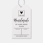 Brush Script Handmade Uw Logo Prijs Cadeaulabel (Voorkant)