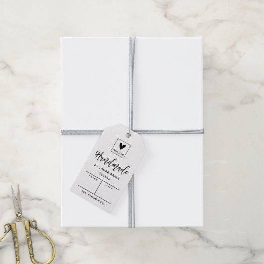 Brush Script Handmade Uw Logo Prijs Cadeaulabel (Met Touw)