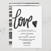 Brush Script Love| Faire-part de mariage (Devant / Derrière)