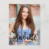 Brush Script Modern Photo Graduation Faire-part (Devant)