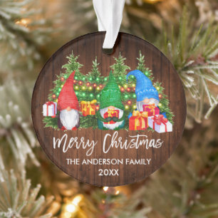 Brush Script Noël Lumières Bois Gnomes