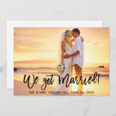 Brush Script Nous Avons Marié Invitation de fête B (Devant / Derrière)