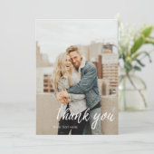 Brush Script Photo Dank je kaart (Staand voorkant)