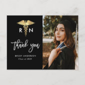 Brush script verpleegschool afstuderen dank u briefkaart (Voorkant)