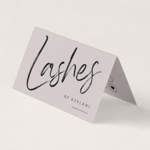 Brush Script Wimpers Vouwde Zakelijke & Loyalty Ka Visitekaartjes