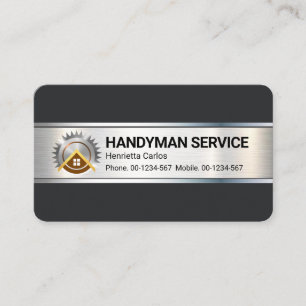 Brush Silver Metal Bord voor Handyman Visitekaartje