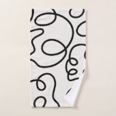 Brush Strokes De Ligne Minimale Moderne Noir Et Bl (Serviette à main)