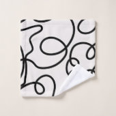 Brush Strokes De Ligne Minimale Moderne Noir Et Bl (Gant de toilette)