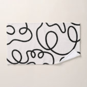 Brush Strokes De Ligne Minimale Moderne Noir Et Bl (Serviette à main)