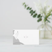 Brush Strots Monogramme Gris Carte de visite (Debout devant)