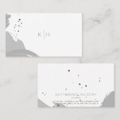 Brush Strots Monogramme Gris Carte de visite (Devant / Derrière)