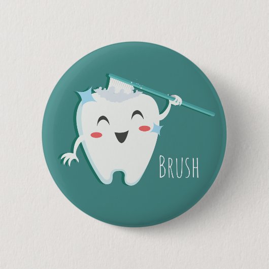 Brush Teeth Dentist Button (Voorkant)