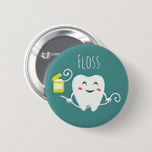 Brush Teeth Dentist Button (Voorkant /achterkant)