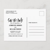 Brush Typographie Photo Enregistrer la date Carte  (Dos)