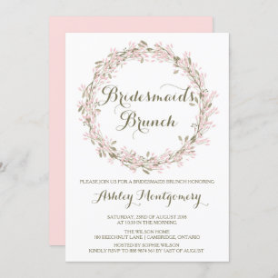 Brush Winter Wreath Bridesmaiers Brunch Invitation
