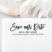 BRUSHÉ Modern Enregistrer Le Étiquette de adresse  (En situation)