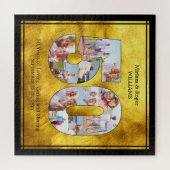 Brushed Gold Wedding Anniversary 50 Photo Collage Legpuzzel (Horizontaal)