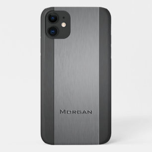 Brushed Metal Two Shades - Naam iPhone 11 Hoesje