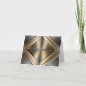 Brushed Metallic Geometric Diamond Pattern Bedankkaart (Voorkant)