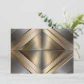 Brushed Metallic Geometric Diamond Pattern Bedankkaart (Staand voorkant)