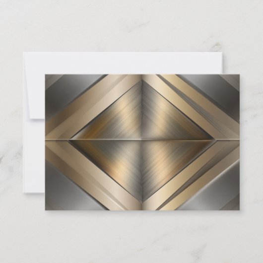 Brushed Metallic Geometric Diamond Pattern Bedankkaart (Voorkant)