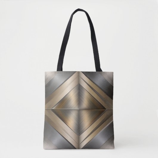 Brushed Metallic Geometric Diamond Pattern Draagtas (Voorkant)