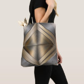 Brushed Metallic Geometric Diamond Pattern Draagtas (Dichtbij)