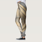 Brushed Metallic Geometric Diamond Pattern Leggings (Links)