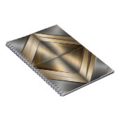 Brushed Metallic Geometric Diamond Pattern Notitieboek (Rechterzijde)