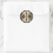 Brushed Metallic Geometric Diamond Pattern Ronde Sticker (Tas)