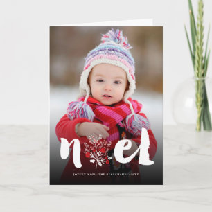 Brushed Noel Christmas Rustic Holiday Photo Card Feestdagen Kaart