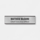 Brushed Silver Look Kantoor Deurbordje (Voorkant)