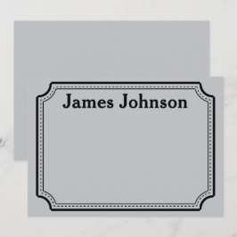 Brushed Silver Retro Bold Serif Desk Name Plate Notitiekaartje