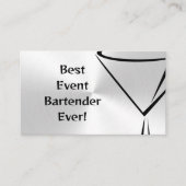 Brushed Steel Event Bartender Visitekaartje (Voorkant)