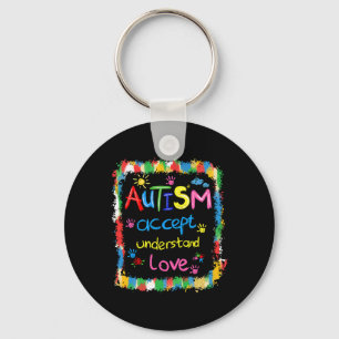 Brushstroke Autisme Bewustzijn Accepteer Liefde Be Sleutelhanger