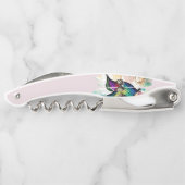 Brushstroke Bird Art Kurkentrekker (Achterkant)