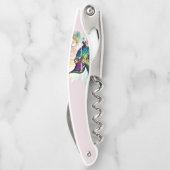 Brushstroke Bird Art Kurkentrekker (Achterkant)