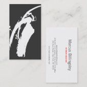 BRUSHSTROKE BLANC sur DK GRAY Carte de visite (Devant / Derrière)