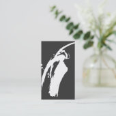BRUSHSTROKE BLANC sur DK GRAY Carte de visite (Debout devant)