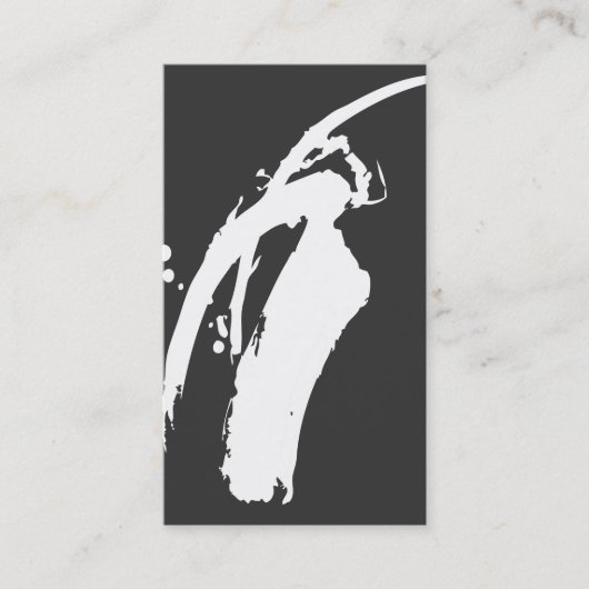 BRUSHSTROKE BLANC sur DK GRAY Carte de visite (Devant)