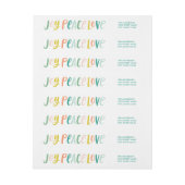 Brushstroke Joy Peace Love Wraparound Étiquette (Feuille)