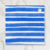 Brushstrokes Stripes Blauw Custom Bar Bat Mitswa Bedankjes Labels (Achterkant)