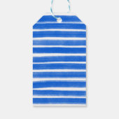 Brushstrokes Stripes Blauw Custom Bar Bat Mitswa Cadeaulabel (Achterkant)