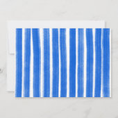 Brushstrokes Stripes Blauw Custom Bar Bat Mitswa Kaart (Achterkant)
