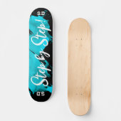 Brushy Cyan Black Skateboard (Voorkant)