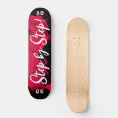 Brushy Red Black Skateboard (Voorkant)