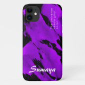 Brushy Zwart Violet iPhone 11 Hoesje | (Achterkant)