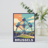  Brussel België Atomium Reizen Briefkaart (Staand voorkant)