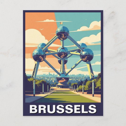  Brussel België Atomium Reizen Briefkaart (Voorkant)